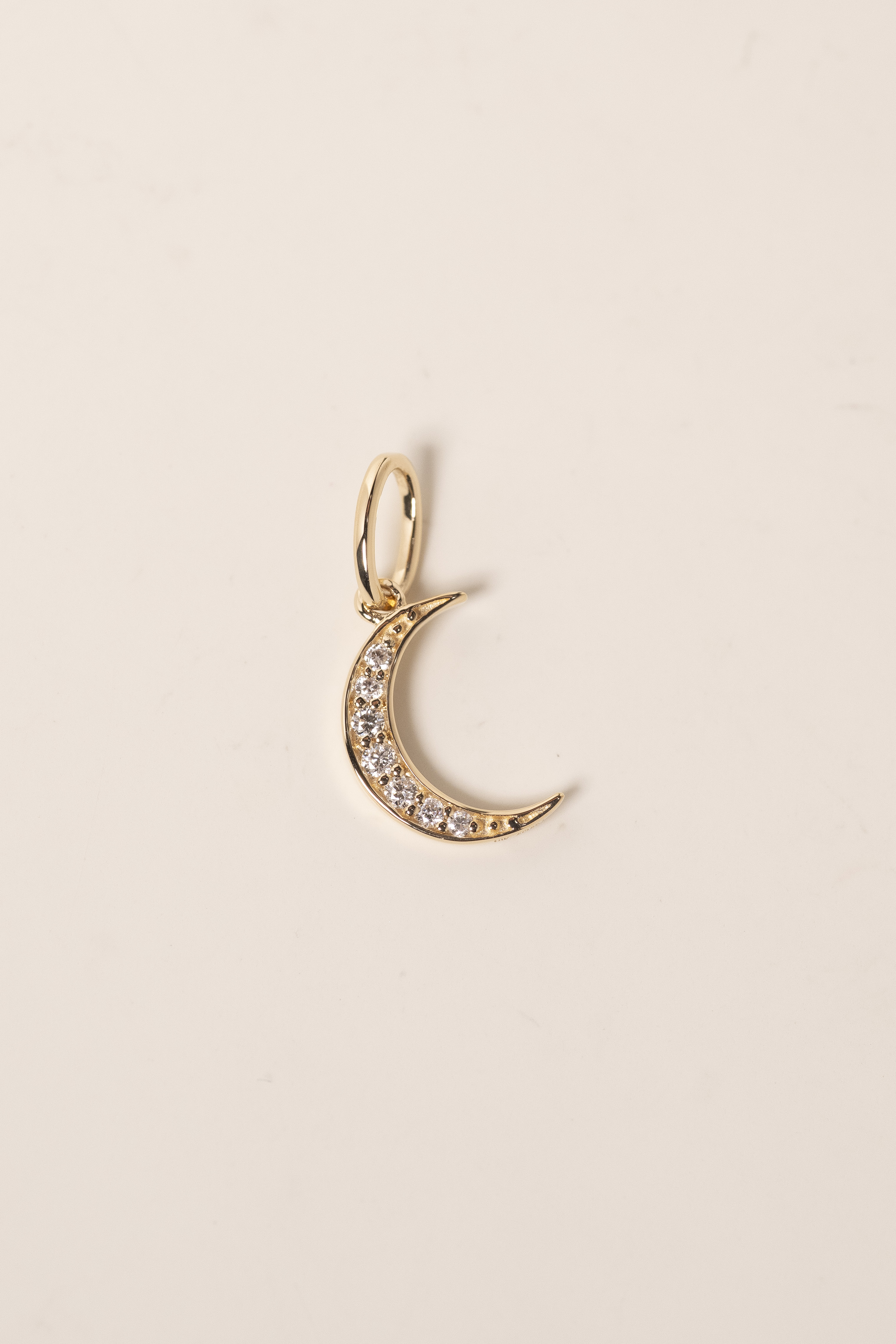 18K Moon Diamond Charm
