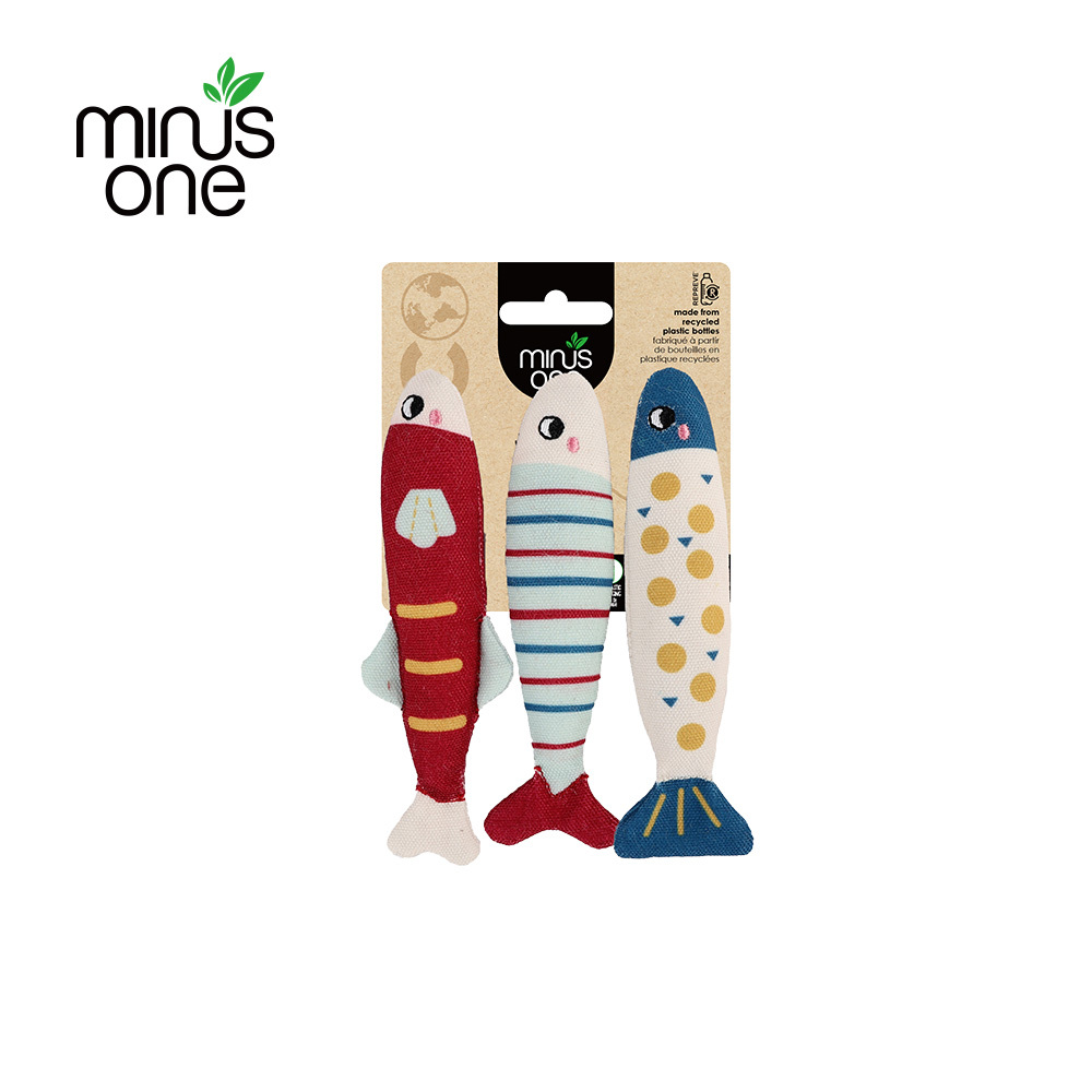 Minus One 邁樂思｜環保棉帆布 - 沙丁魚三兄妹 (貓玩具)