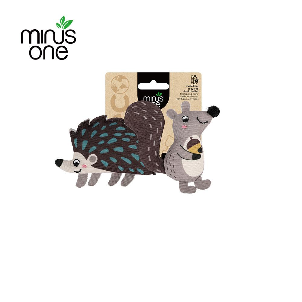 Minus One 邁樂思｜環保棉帆布 - 刺蝟與松鼠 (貓玩具)