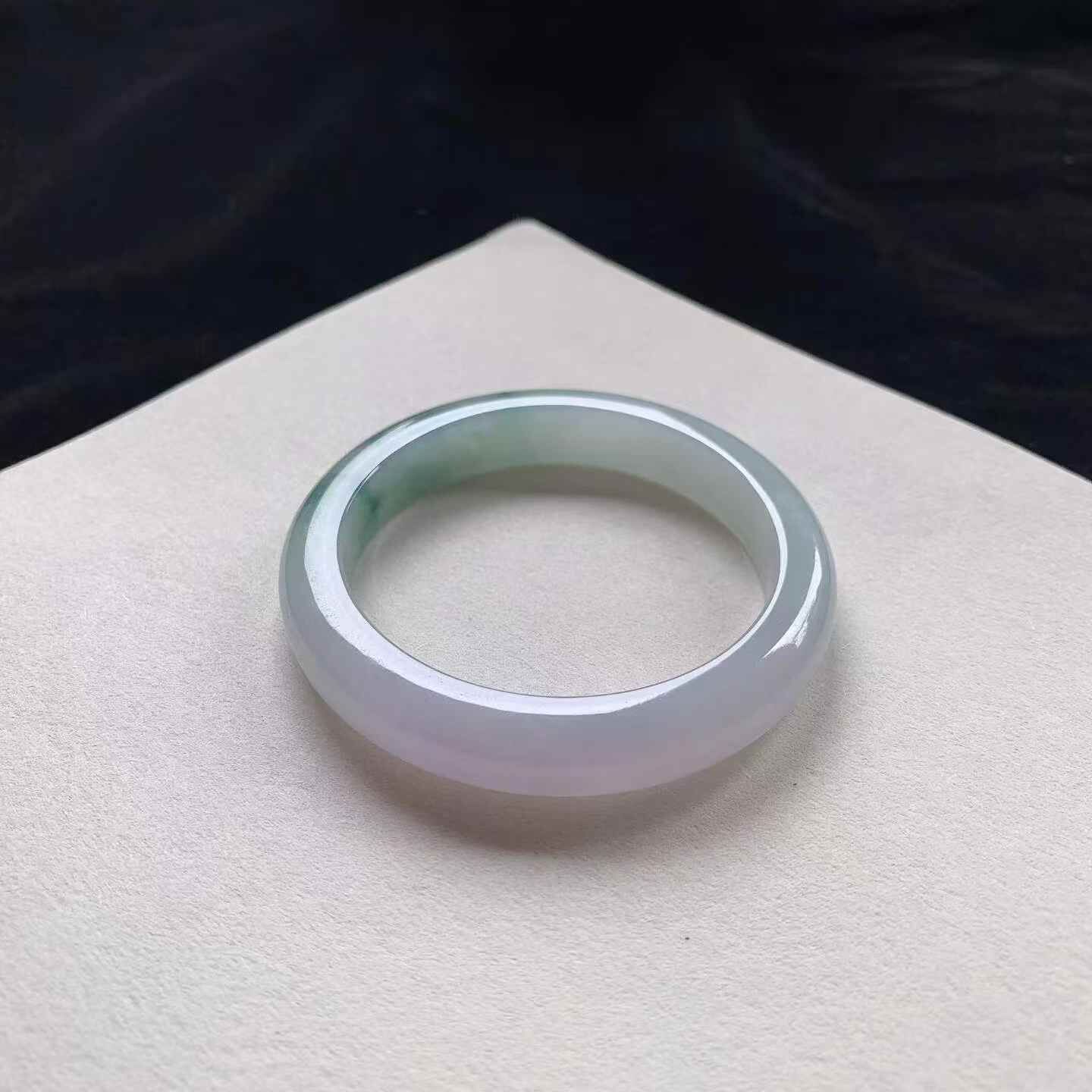 5172352 53.2mm冰飄花翡翠正圈手鐲 (52-54)