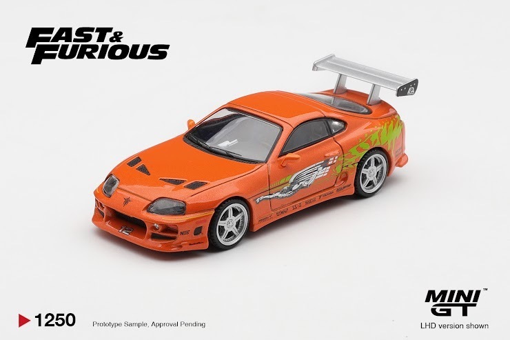 PO-$104 * MINI GT * 1:64 1250 Toyota Supra BOMEX " The Fast and the Furious" Brian O'Conner / Blister Packaging