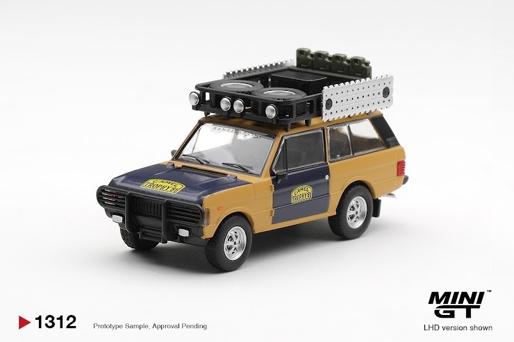 PO-$89 * MINI GT * 1:64 1312 Range Rover 1981 Camel Trophy Sumatra H.Fischer & W.Bays