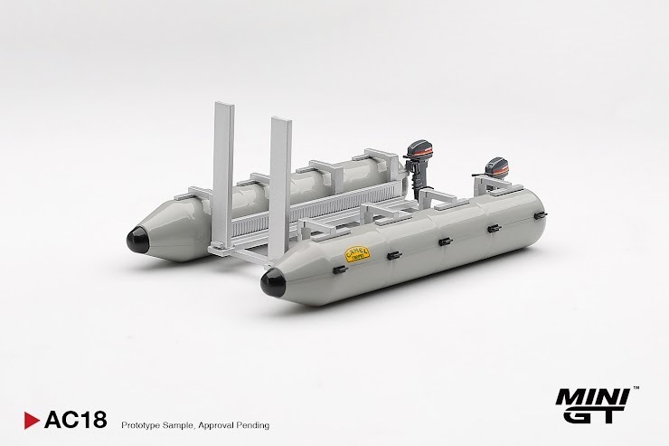 PO-$104 * MINI GT * 1:64 AC18 Camel Trophy Pontoon Raft