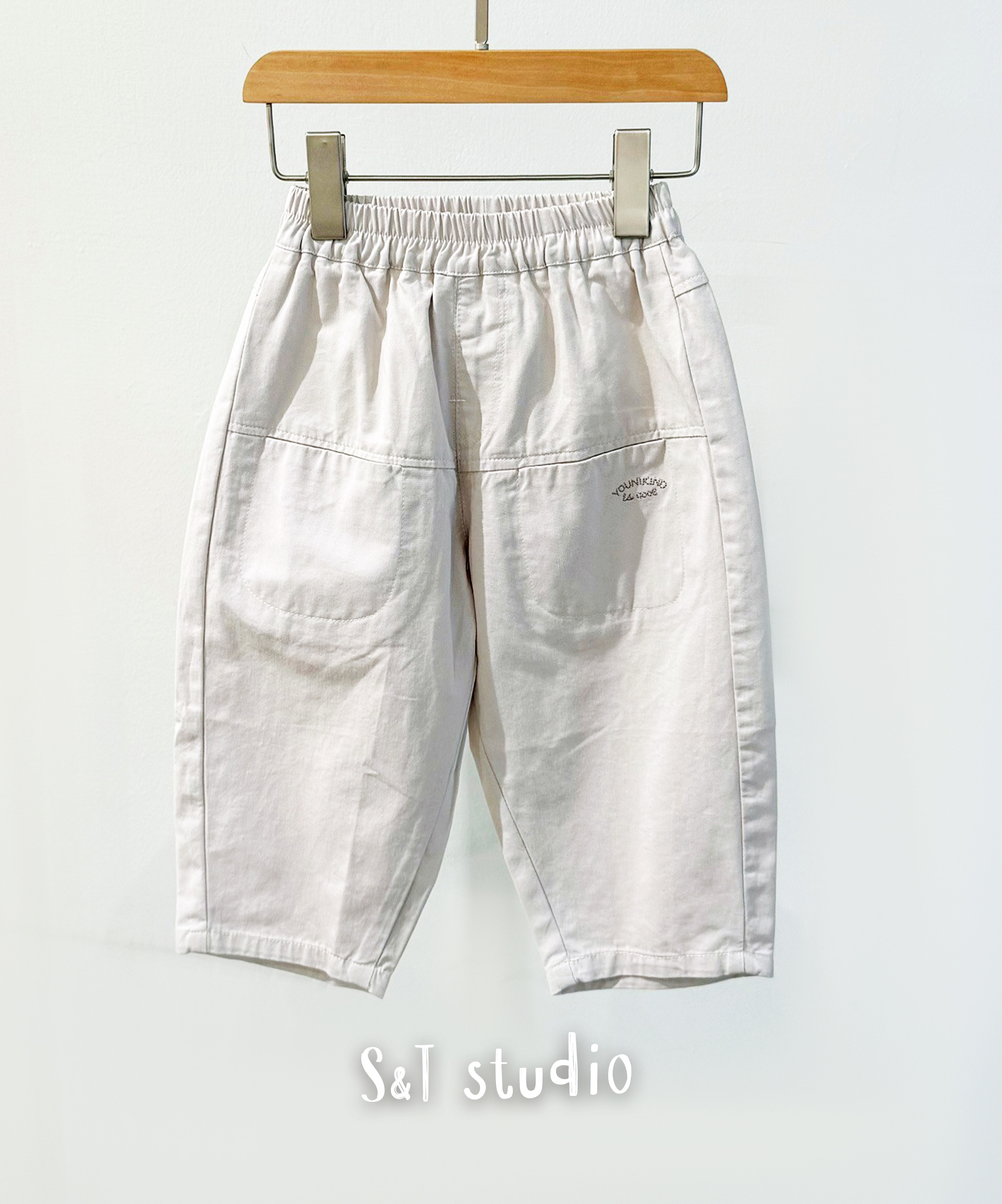 簡約字母刺繡男童錐形褲 (90-130)