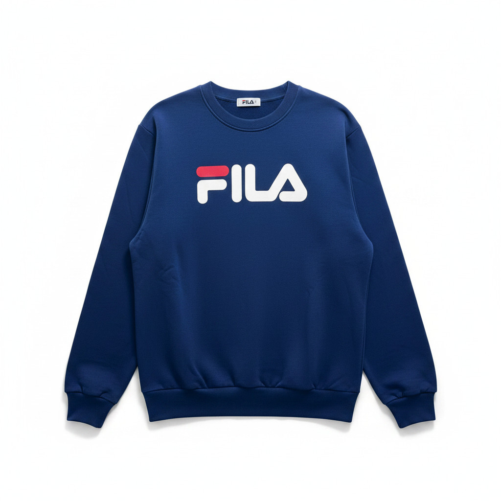 FILA 大學T 深藍 經典LOGO 圓領 長袖 上衣 男 1TEW7045BU