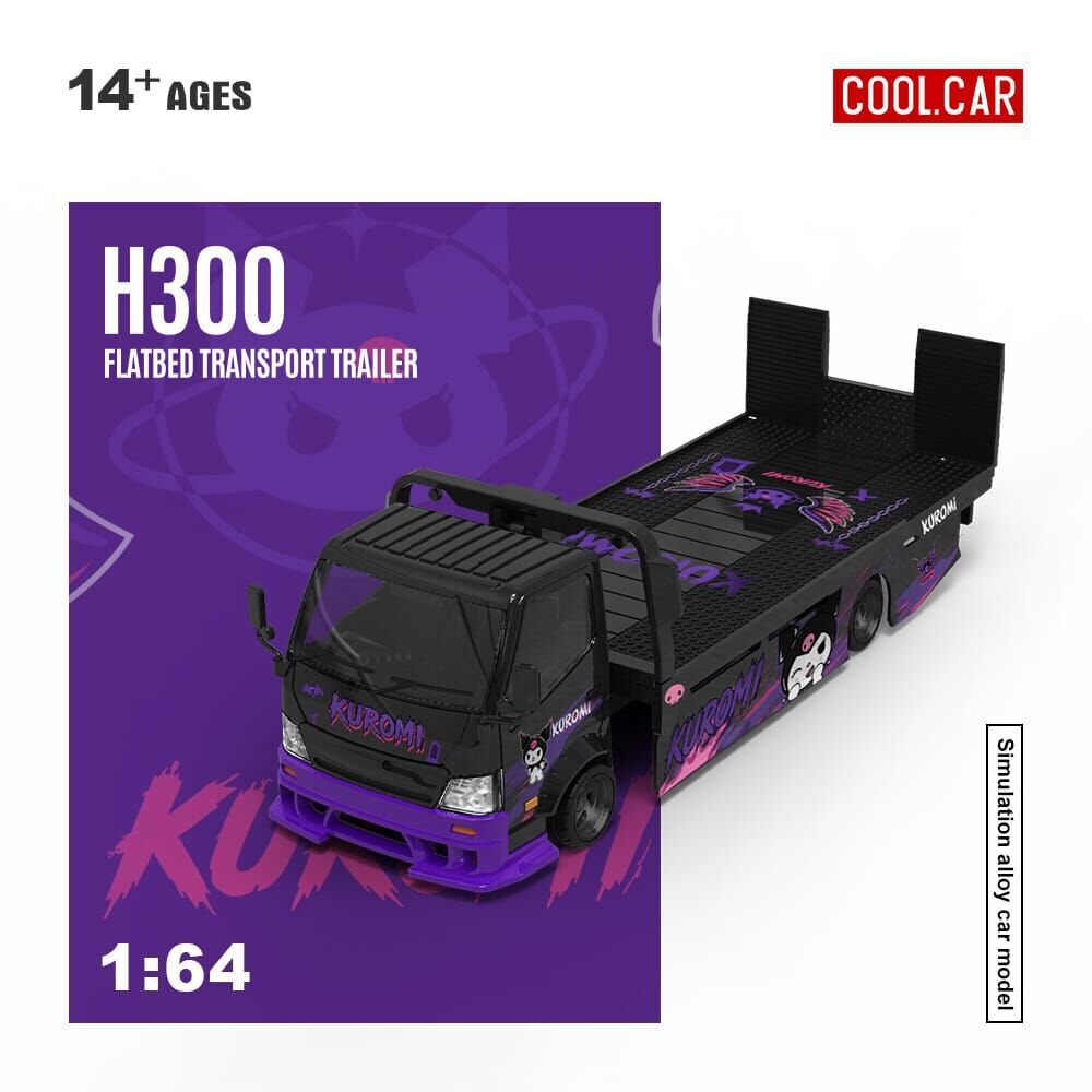 PO-$230 * COOL CAR * 1:64 H300 TWO TRUCK KUROMI PINKBLACK LIVERY