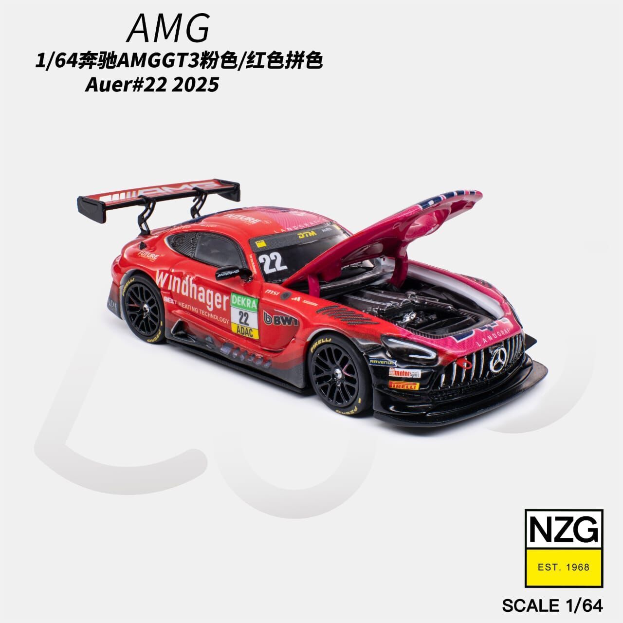 PO-$170 * KILO WORKS * 1:64 MERCEDES AMG GT3 EVO II PINK LANDGRAF MOTORSPORT