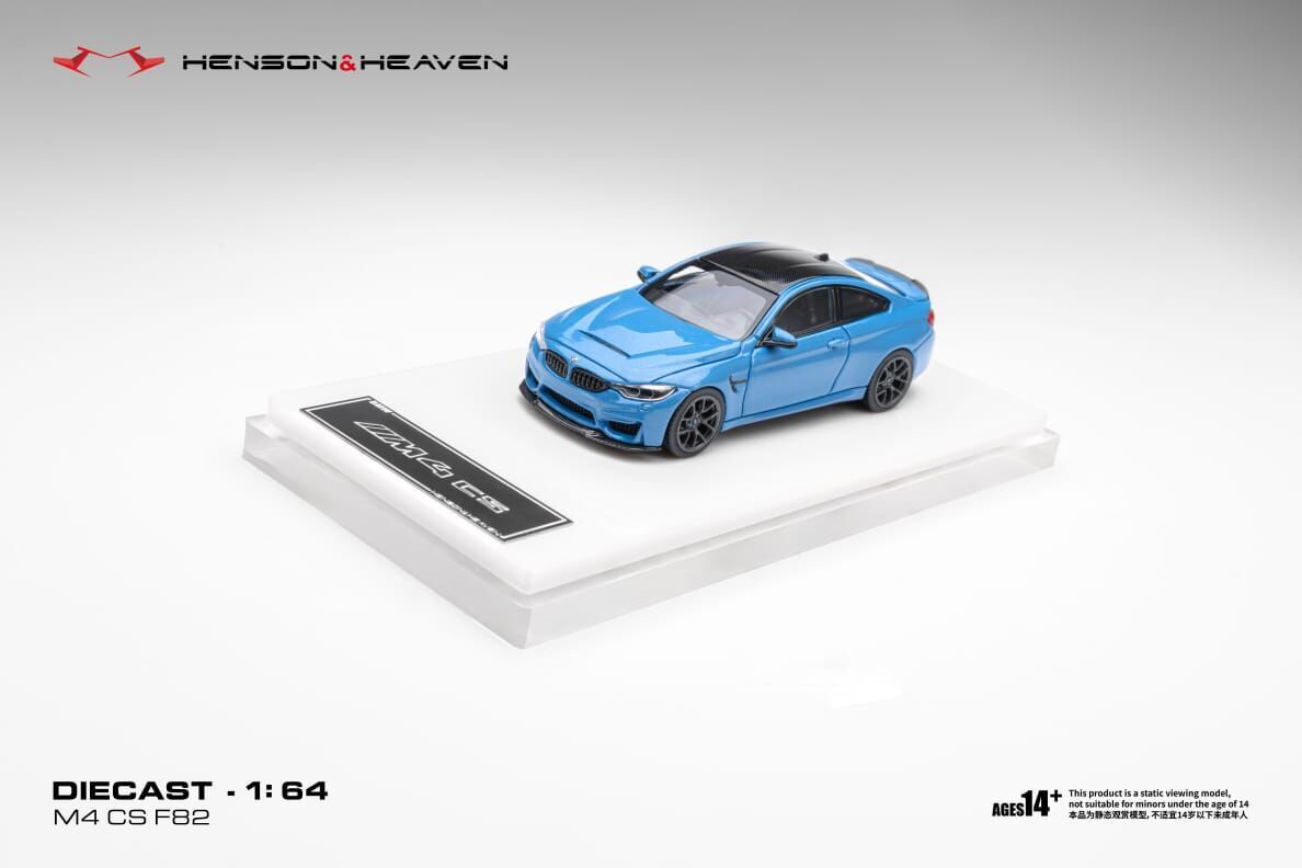 PO-$170 * HENSON & HEAVEN * 1:64 BMW M4 F82 CLUB SPORT CS YAS MARINA BLUE