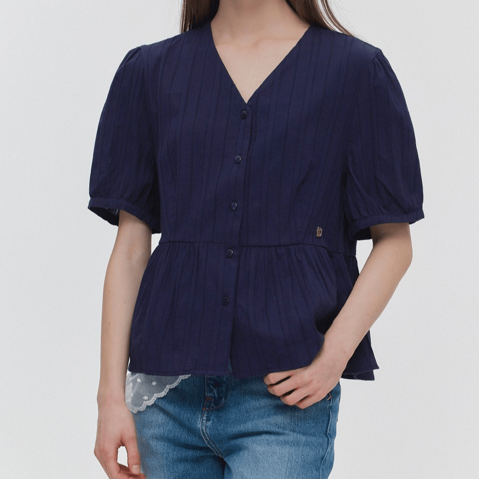 marie claire｜Lace Puff V-Neck Blouse [3 colors] 關鍵字：MA195