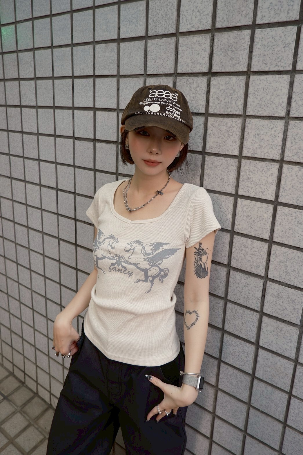 <快速出貨> FANCY CLUB  PEGASUS RIBBED TOP
