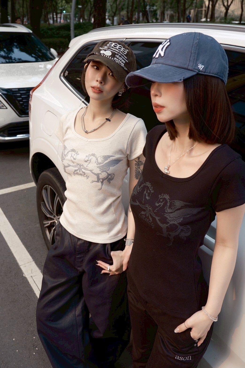 <快速出貨> FANCY CLUB  PEGASUS RIBBED TOP