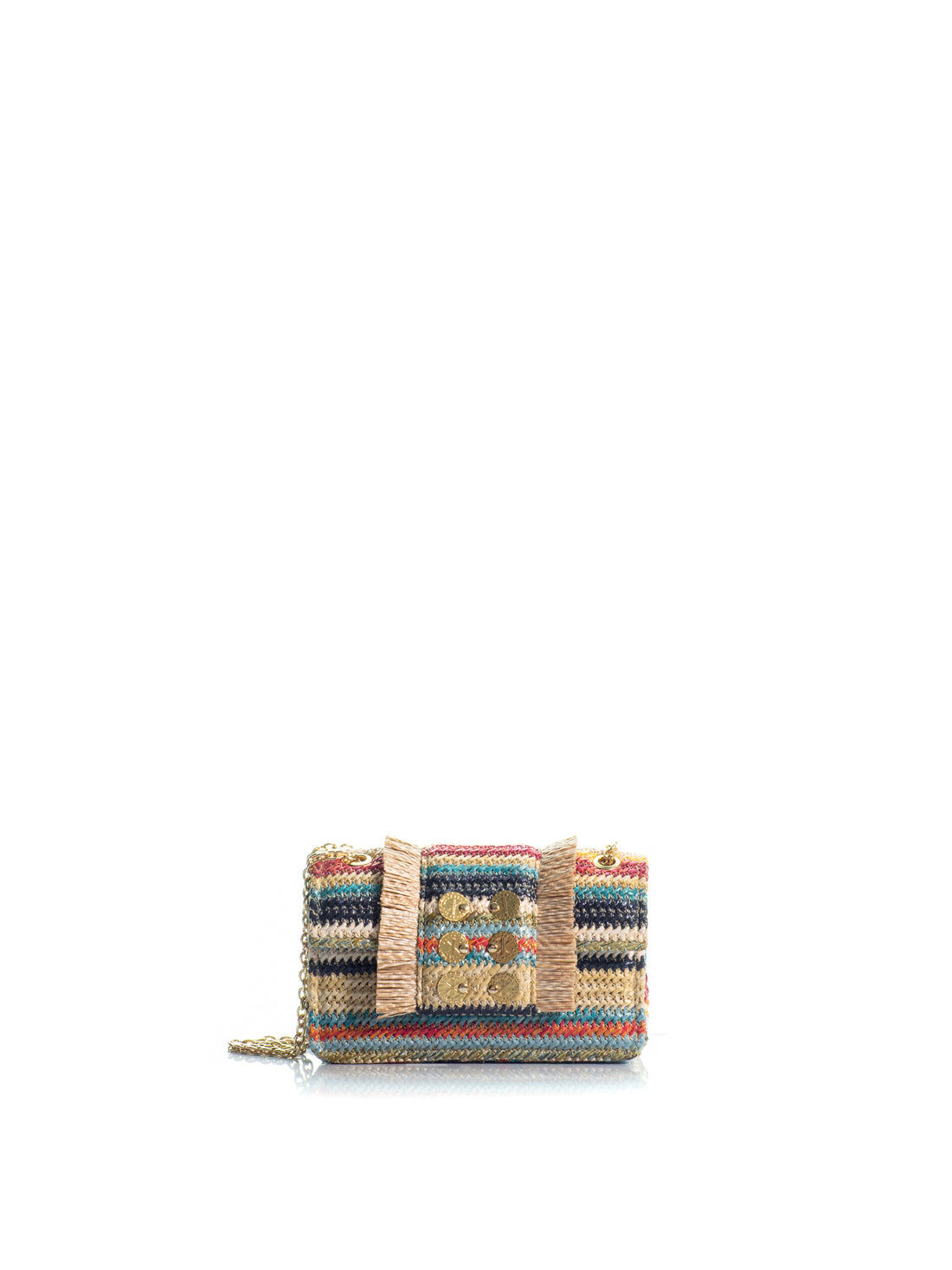 1KO0526-030 [KOORELOO] The New Yorker Micro  Petite  Multi Blue Raffia #140106.1.3003.16202 (EU)