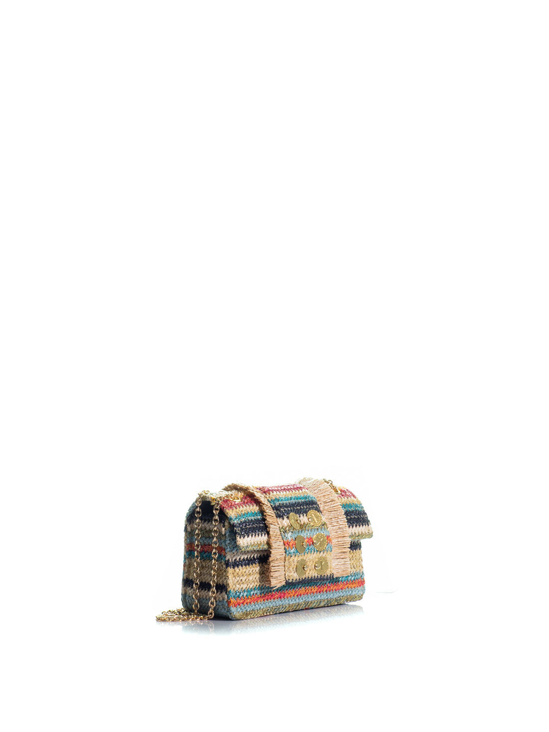 1KO0526-030 [KOORELOO] The New Yorker Micro  Petite  Multi Blue Raffia #140106.1.3003.16202 (EU)
