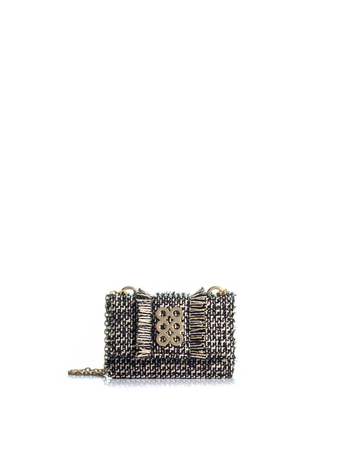 1KO0526-036 [KOORELOO] The Lucerne Mini Small Black & White Raffia #120102.1.2403.16202 (EU)
