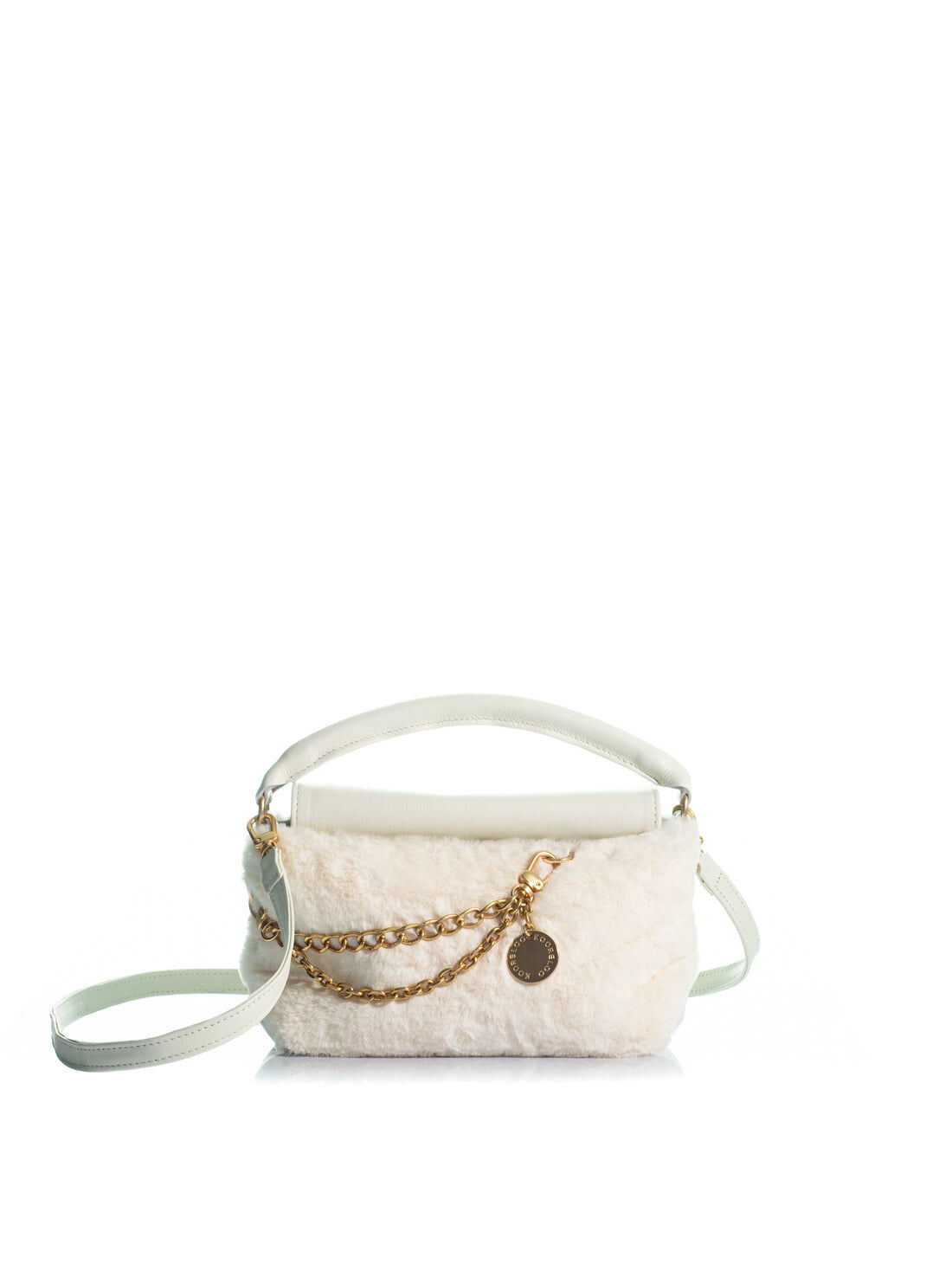 1KO0526-065 [KOORELOO] The Kyoto 2.0 Midi Medium White Eco Fur (With Strap)  #35202.1113.0907.1 (EU)