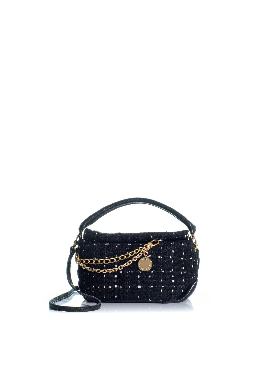 1KO0526-066 [KOORELOO] The Kyoto 2.0 Midi Medium Black Speckled Tweed (With Strap) #110103.2.2401.35202 (EU)