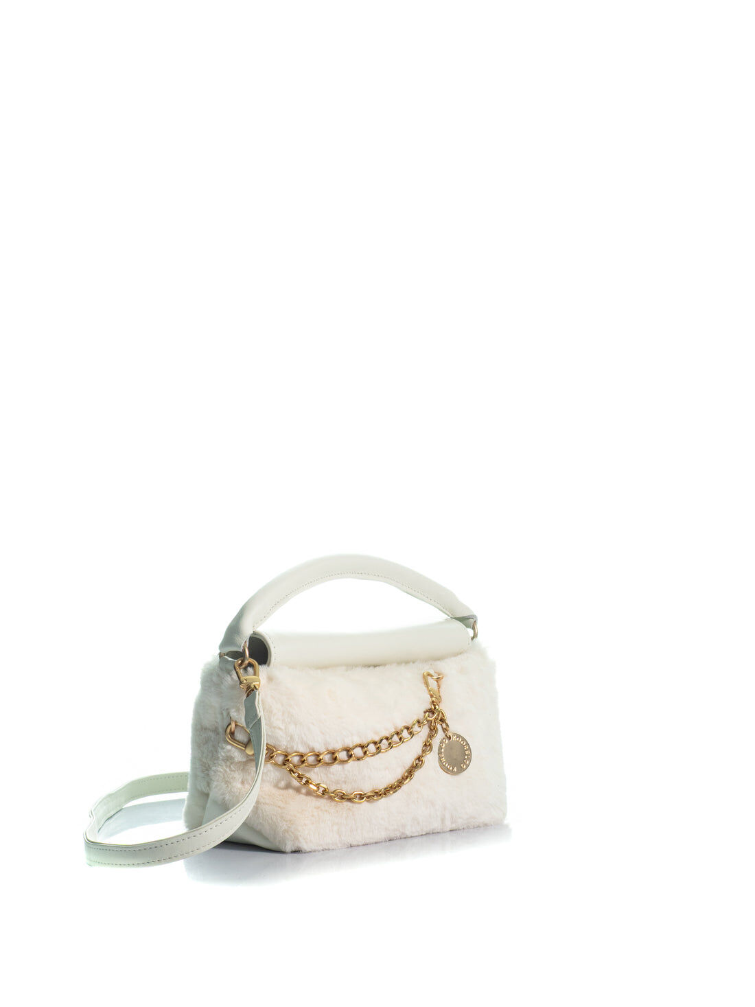 1KO0526-065 [KOORELOO] The Kyoto 2.0 Midi Medium White Eco Fur (With Strap)  #35202.1113.0907.1 (EU)