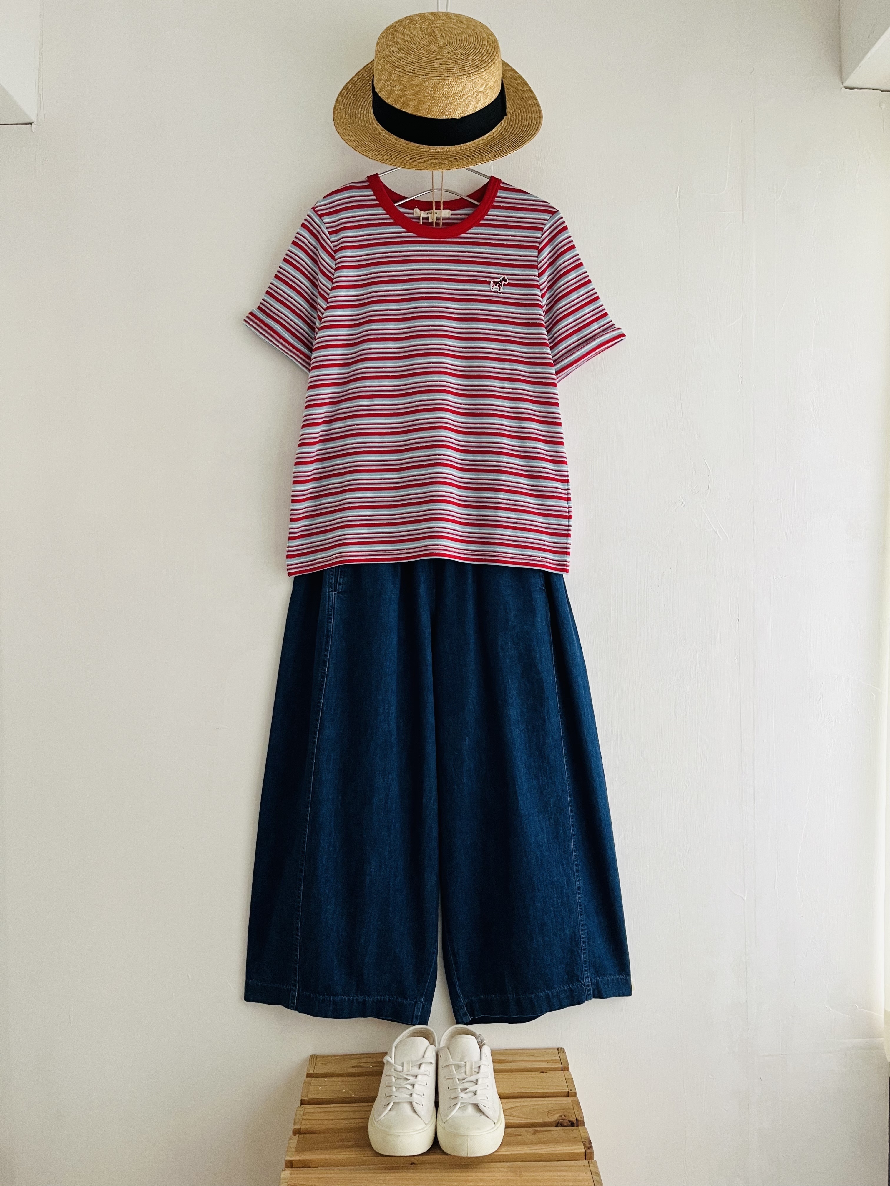 Keitto紅色橫間tee