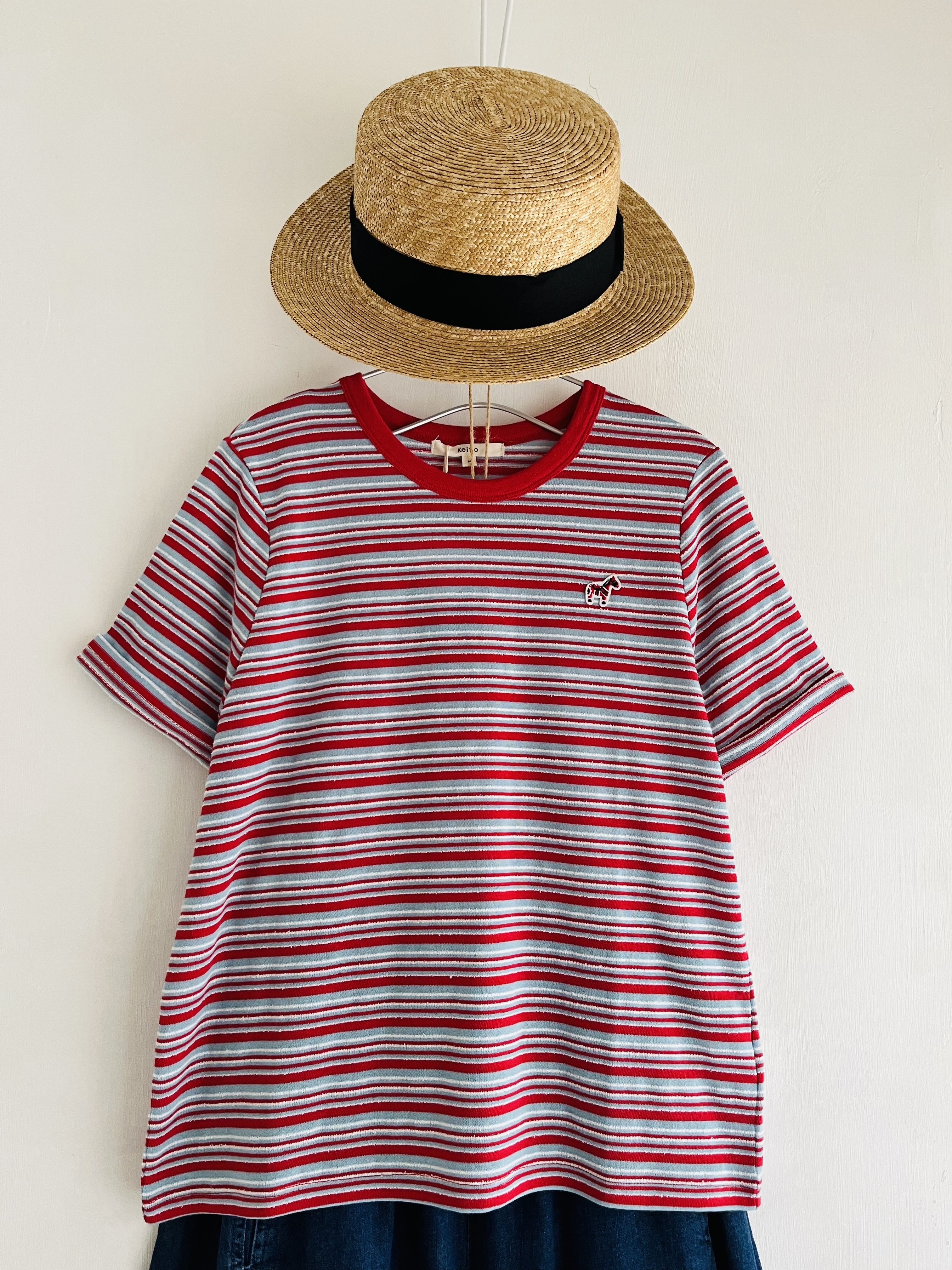 Keitto紅色橫間tee