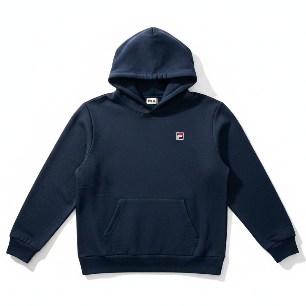 FILA 帽T 深藍 刺繡LOGO 長袖 連帽 上衣 女 5TEW7013NV