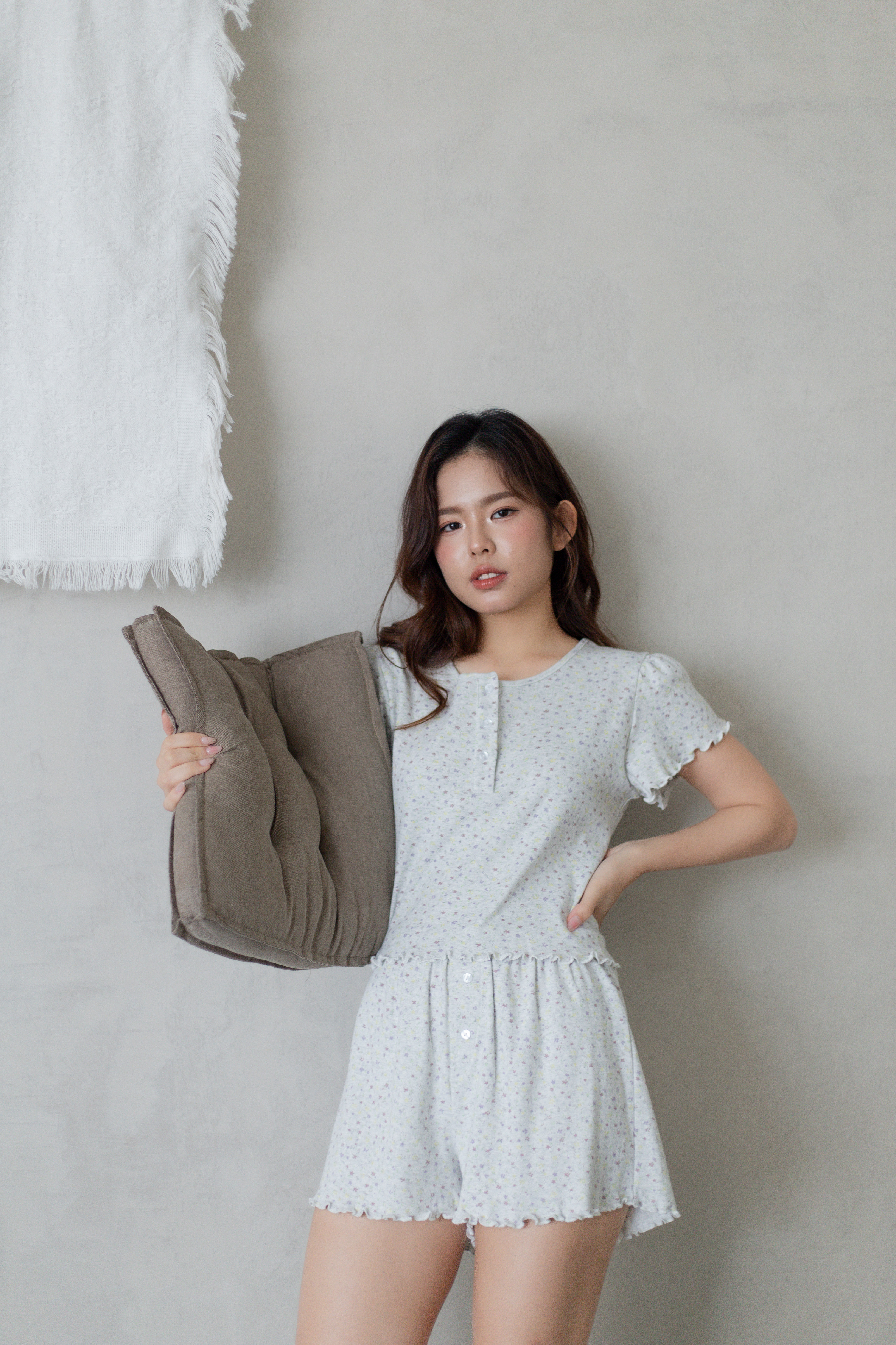 Ginnis Frill Floral Setwear Grey -2765SSGRY