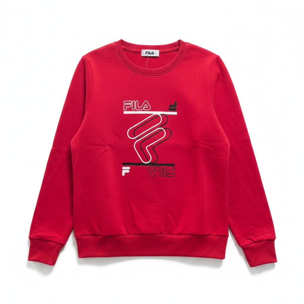 FILA 大學T 紅色 LOGO 圓領 長袖 上衣 女 5TEW7016RD