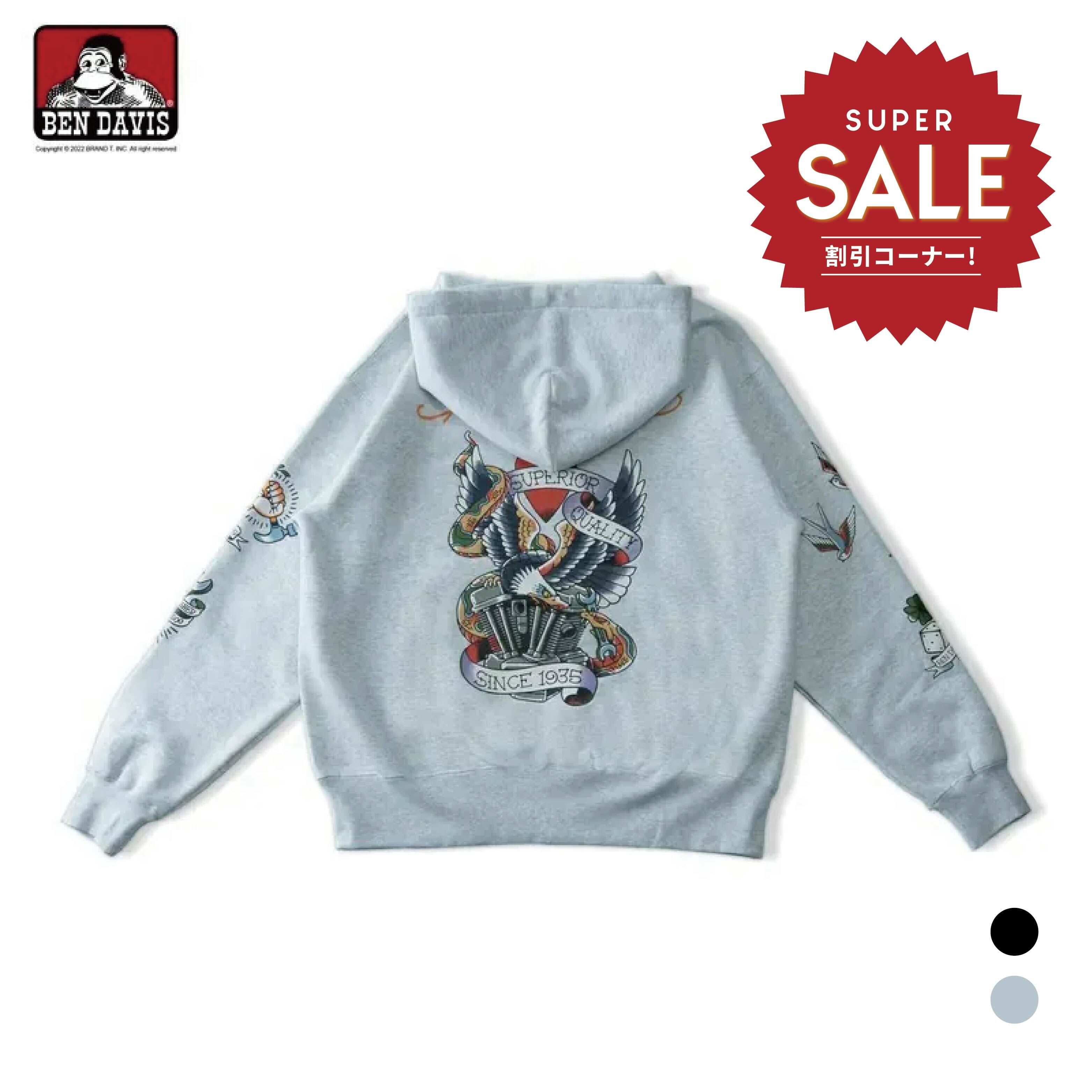 【 BEN DAVIS | OLDIES INKED HOODIE 美式風格帽TEE -2色】