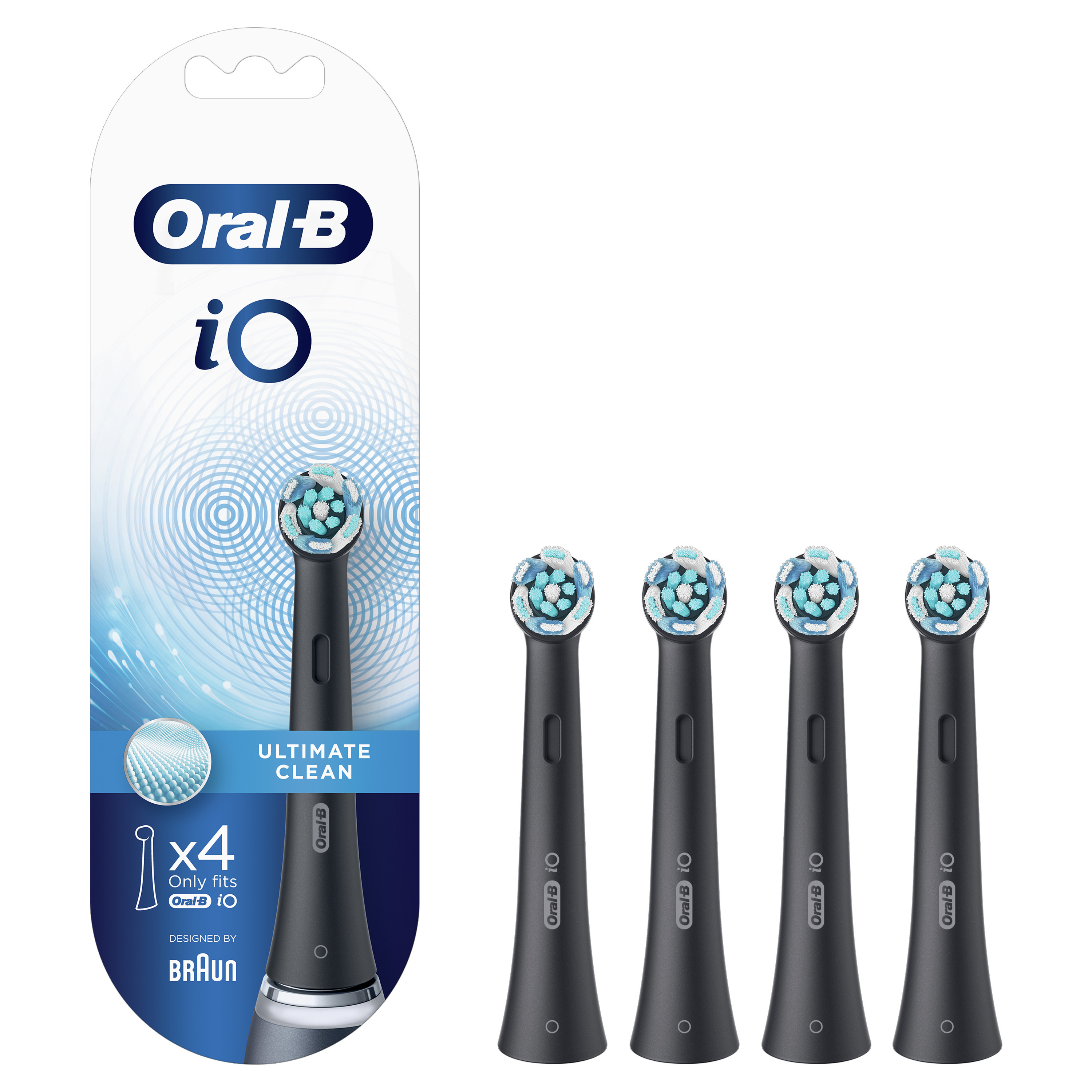 【ORAL-B】歐樂B iO 微震清潔刷頭4入-黑色