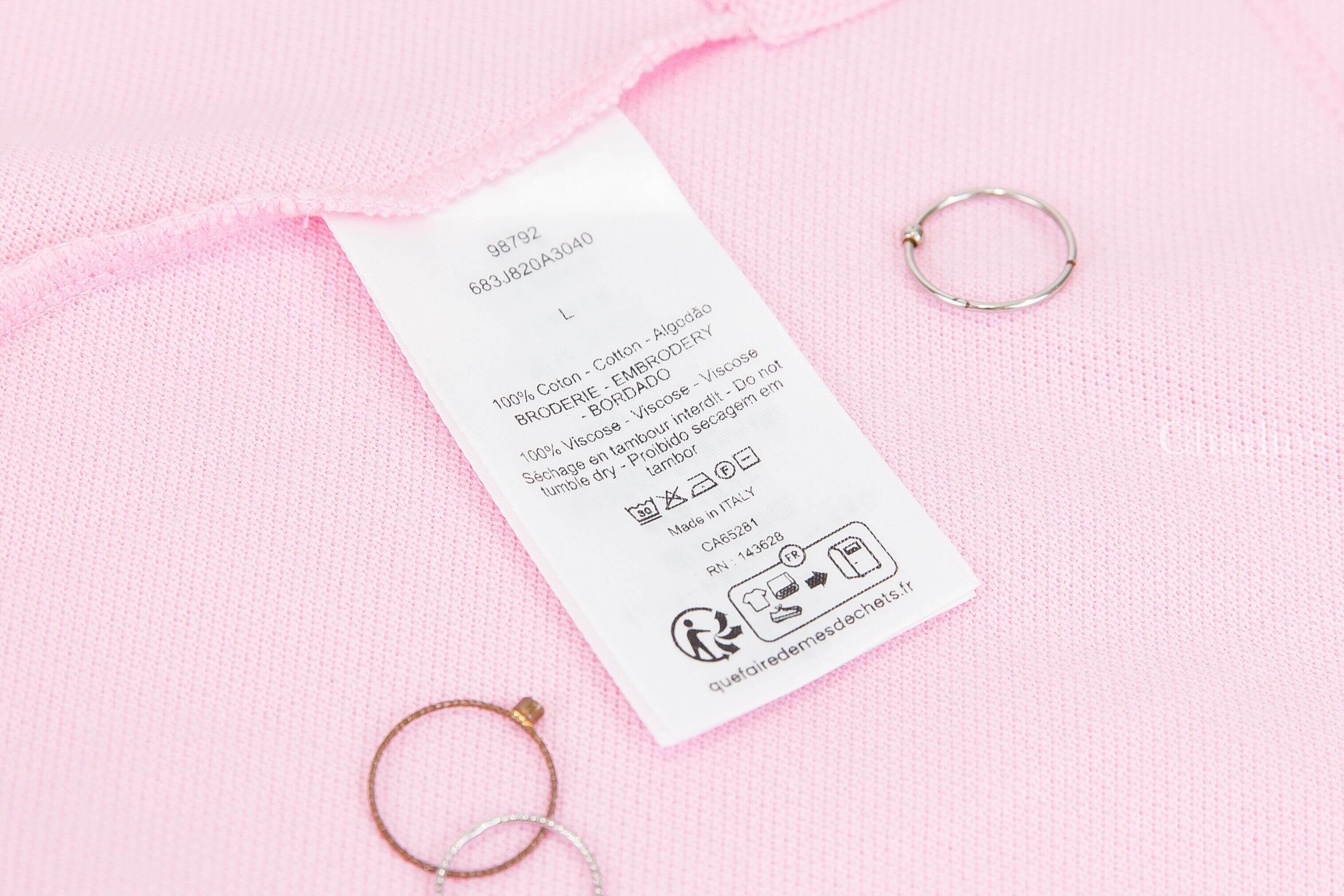 Dior Polo Shirt With Dior Embroidery, Relaxed Fit 淡粉紫色刺繡字母口袋Polo領棉質短袖上衣-Charline Boutique 精品代購