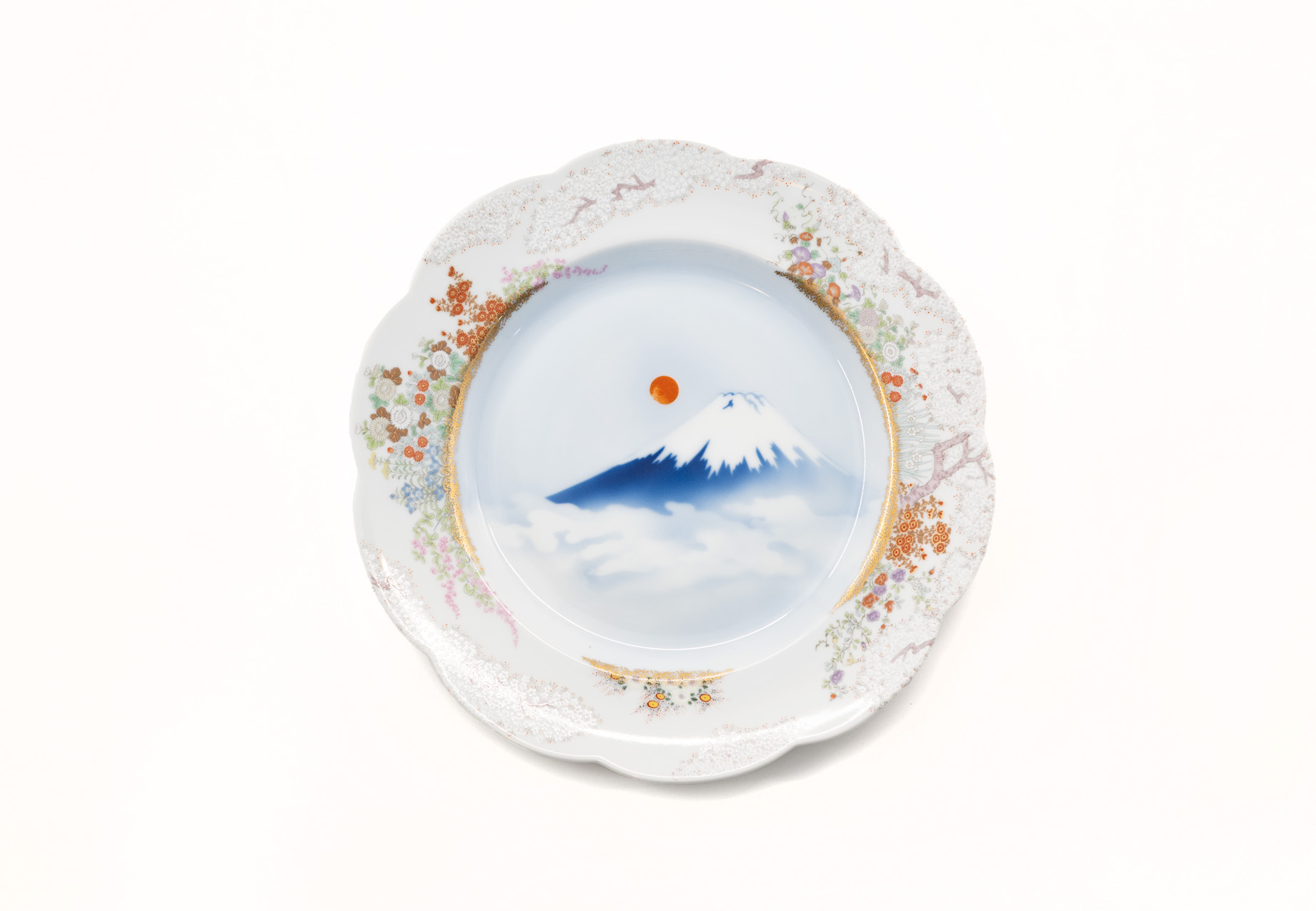 深川製磁｜有田燒 富士與初日飾皿 27 cm