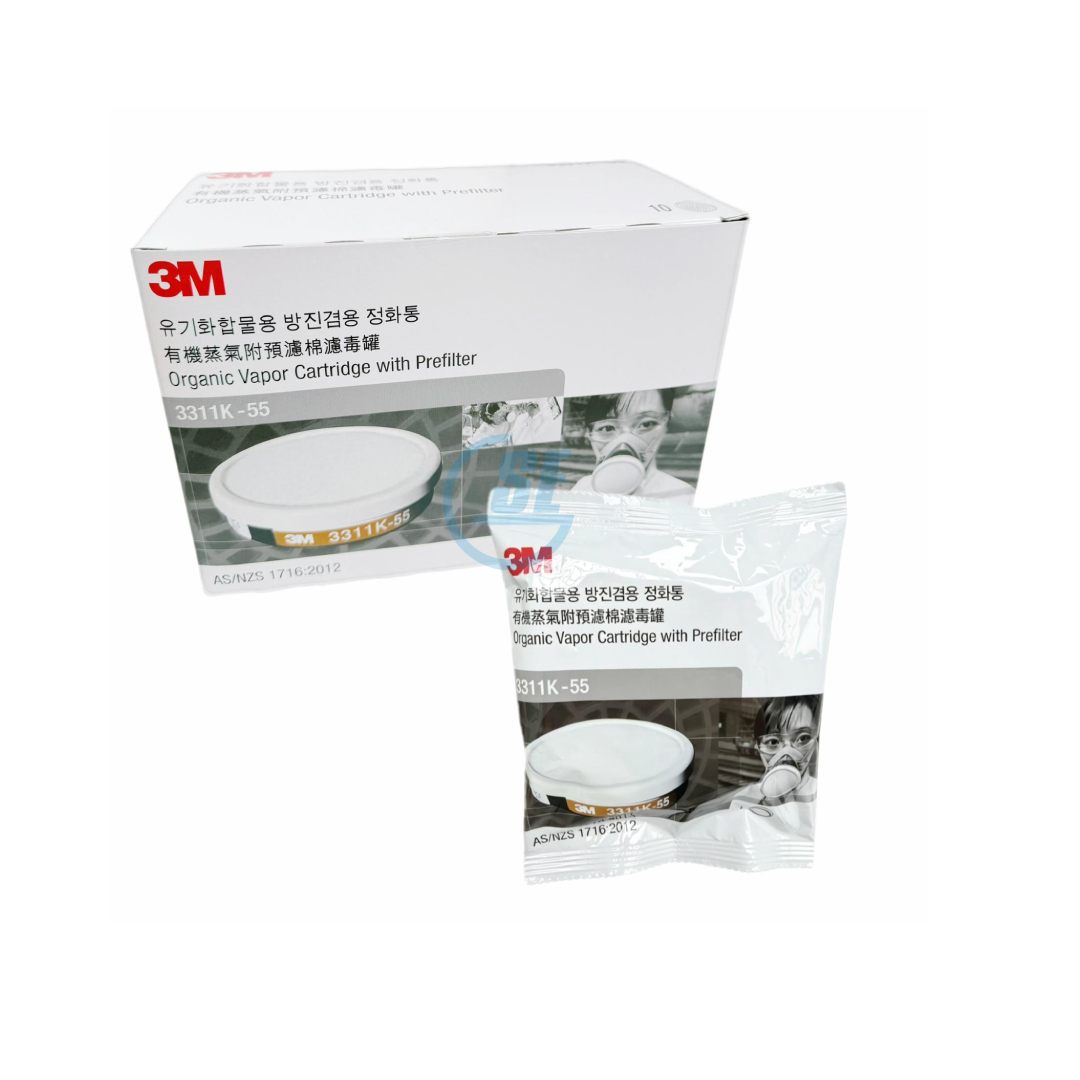 3M 防氣味濾芯 (適用3000/HF-52豬咀口罩 )-[3311K-55]