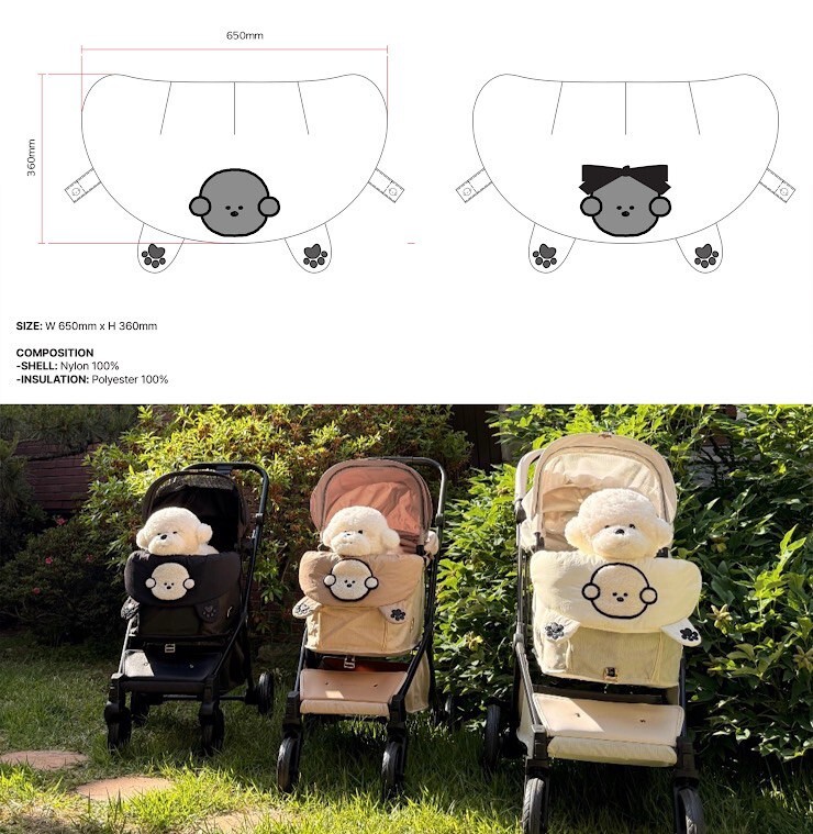 比熊家新品預購-推車墊(皆為白頭）