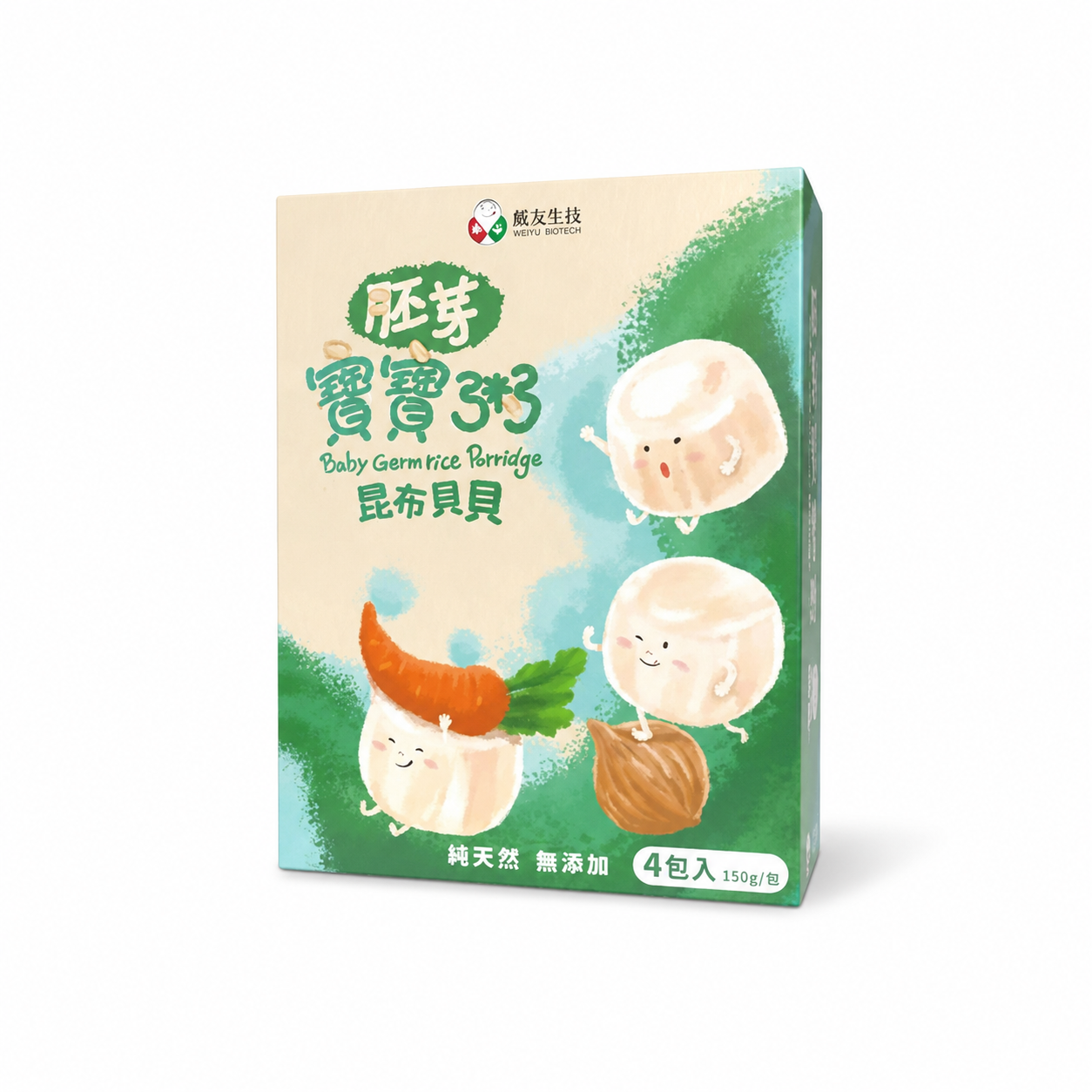 飯友生技- 昆布貝貝胚芽粥 ( 150g x 4入/盒) (10m+)