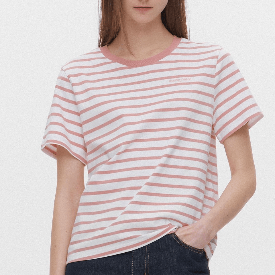 marie claire｜Classic Logo Stripe Short Sleeve T-Shirt [3 colors] 關鍵字：MA221