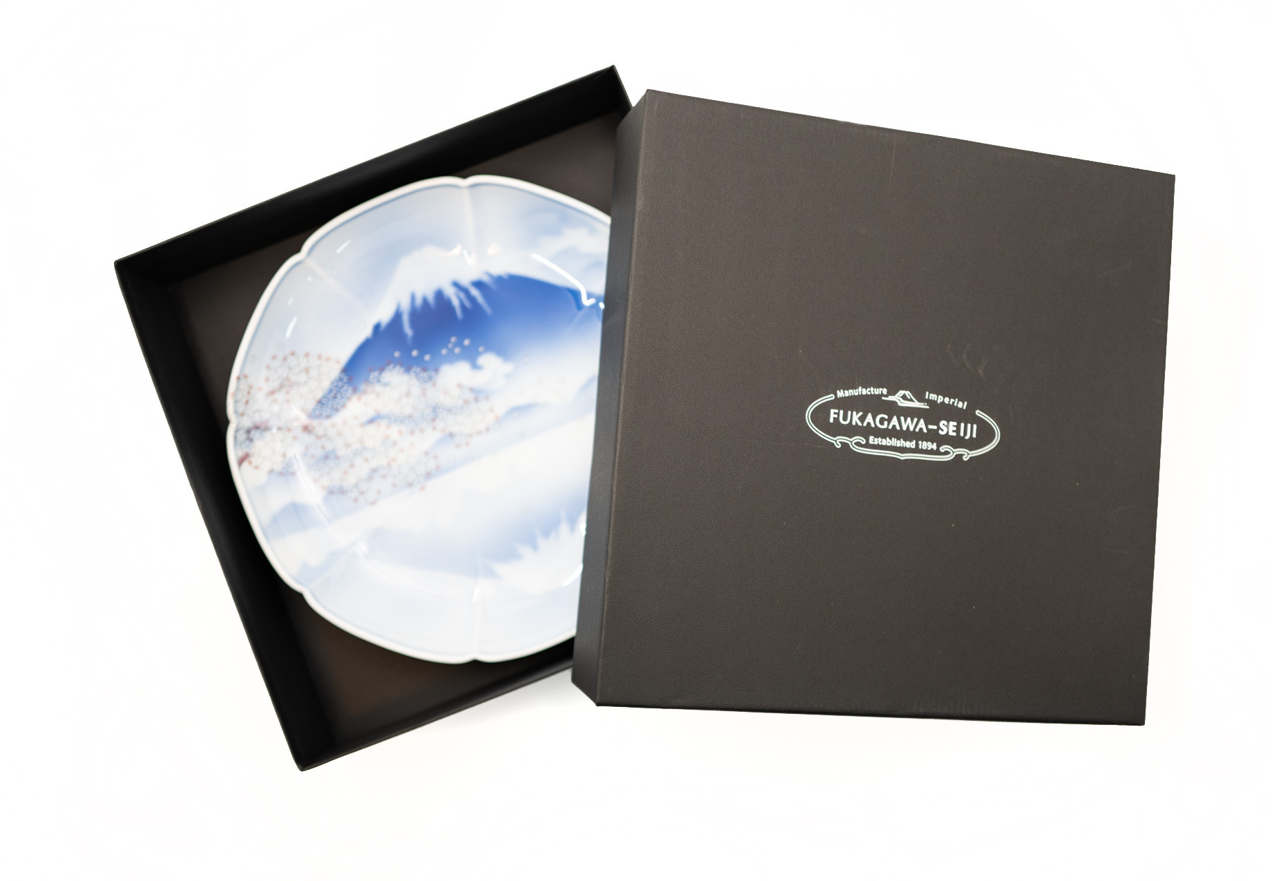 深川製磁｜有田燒 一天富士 八方割飾盤  25.5 cm
