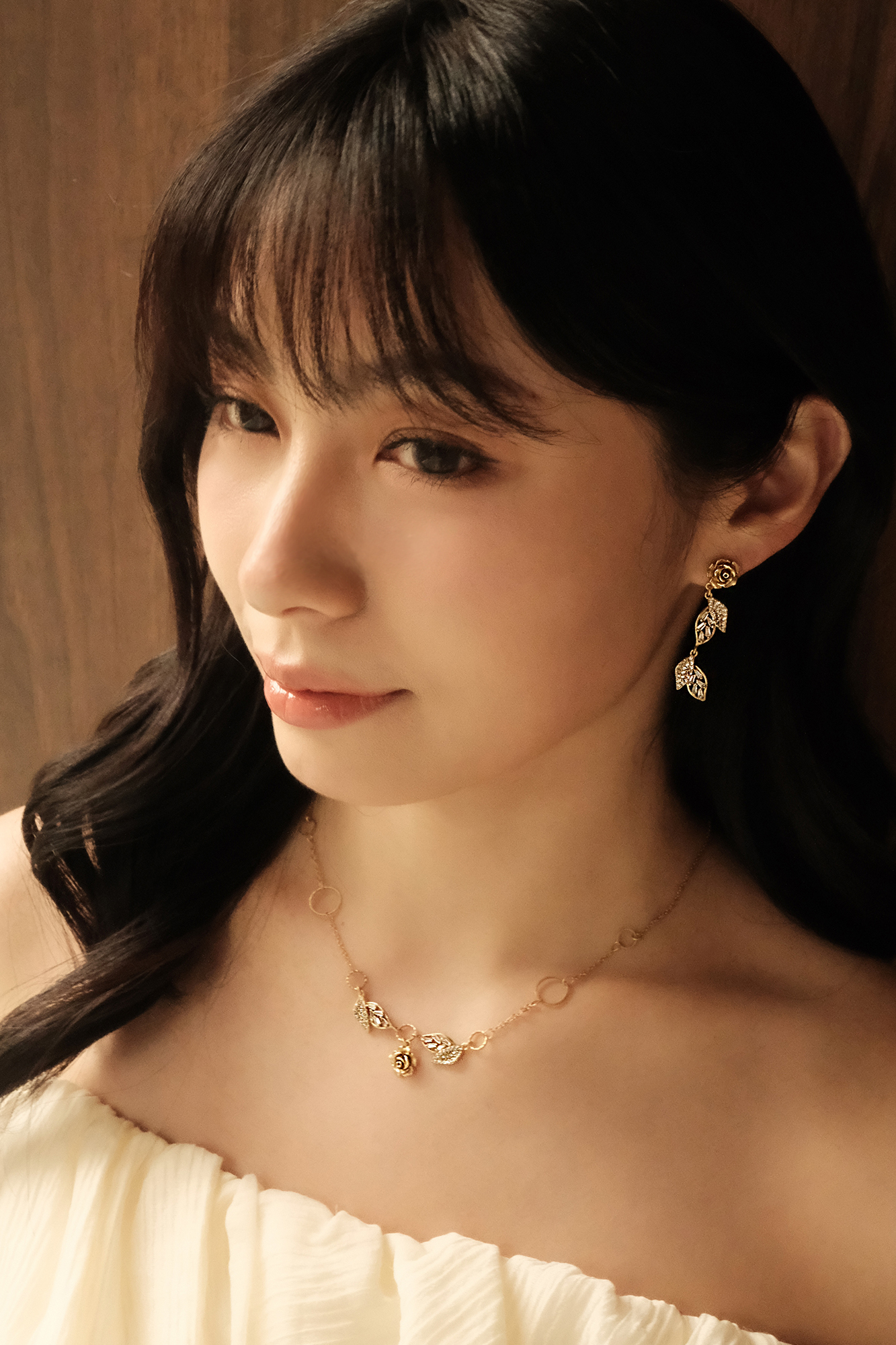 黃銅飾品, 項鍊, 飾品, 黃銅, 鋯石, 花草, 玫瑰, 氣質, 仙女