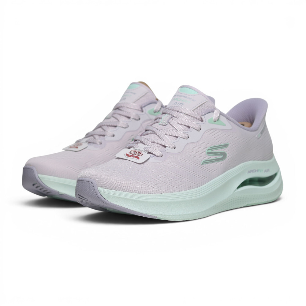 SKECHERS 健走鞋 ARCH FIT 淺紫綠 瞬穿 足弓 氣墊 休閒鞋 女 150791PRGR