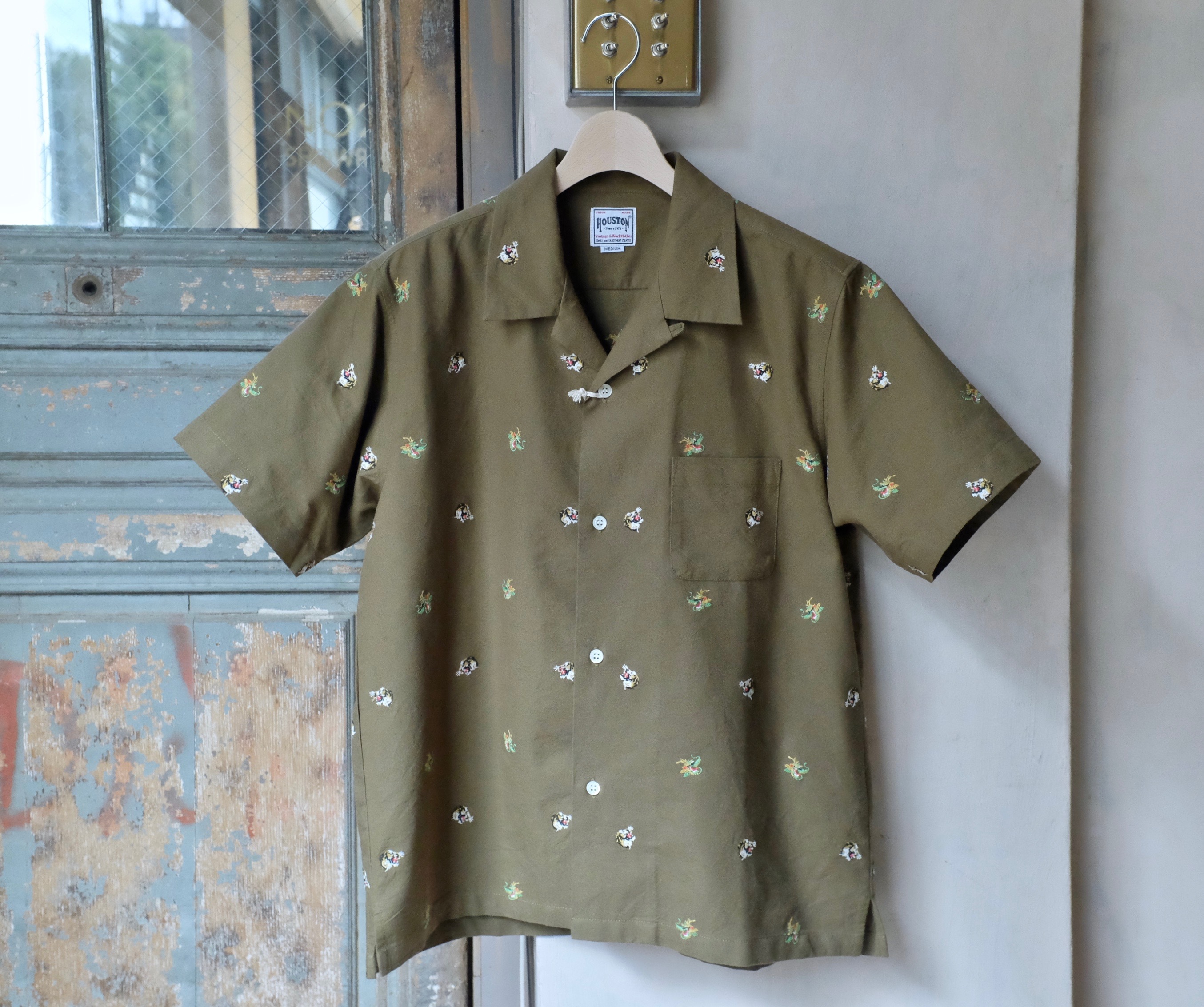 HOUSTON TWILL 龍虎 S/S SHIRT
