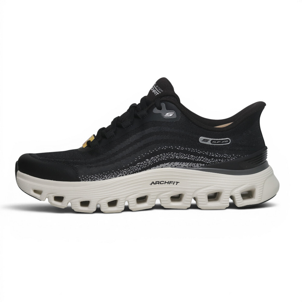 SKECHERS 健走鞋 GLIDE-STEP WAVE 黑色 足弓 瞬穿 運動鞋 男 233194BLK