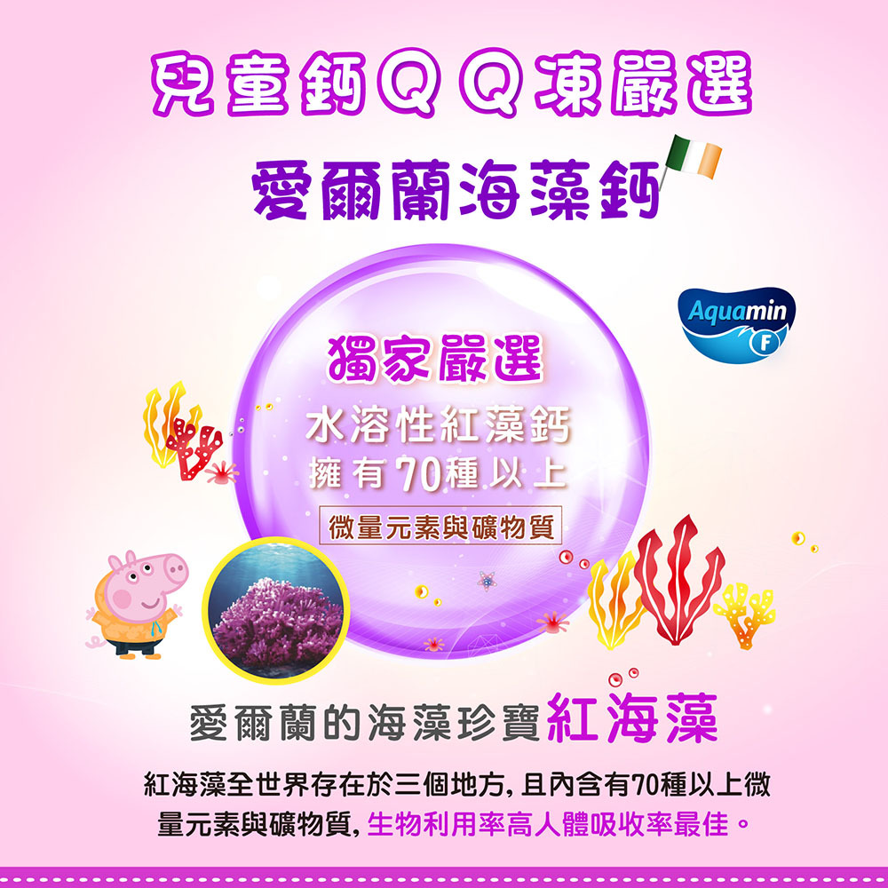 【Carloine 卡蘿琳】佩佩豬系列 無糖QQ凍 葡萄口味 (10入/盒)｜牙齒骨骼