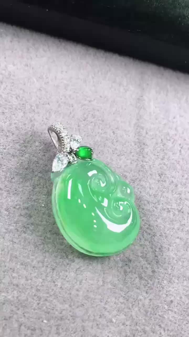 翡翠如意,天然翡翠A玉, 緬甸玉, Jade, Jadeite