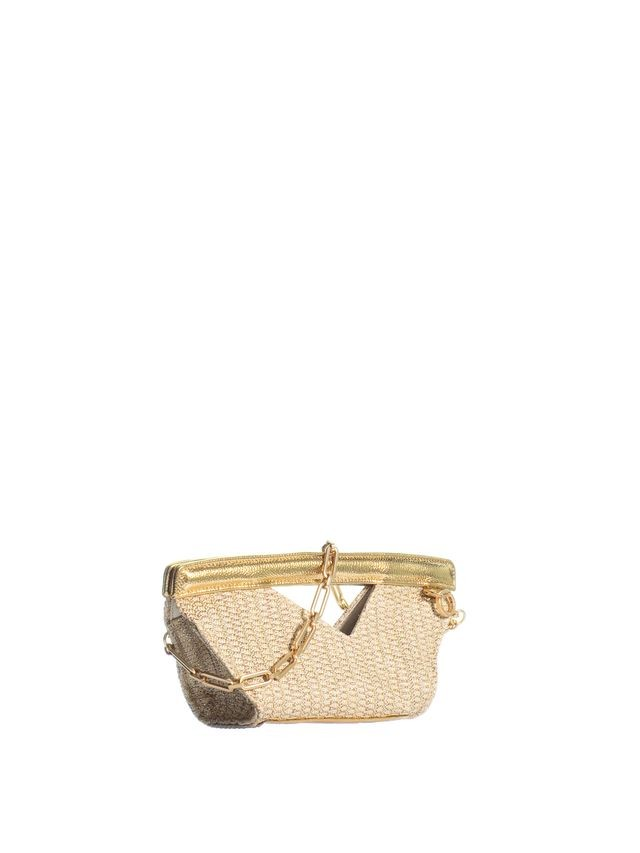 1KO0526-099 [KOORELOO] The Mediterraneo Allongee Small Beige/Gold Raffia #24202.2300.3890 (EU)