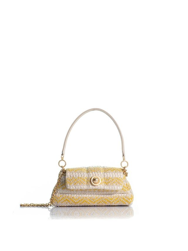 1KO0526-117 [KOORELOO] The Lilibet Small Ivory/Yellow Crochet #43202.1000.1003 (EU)