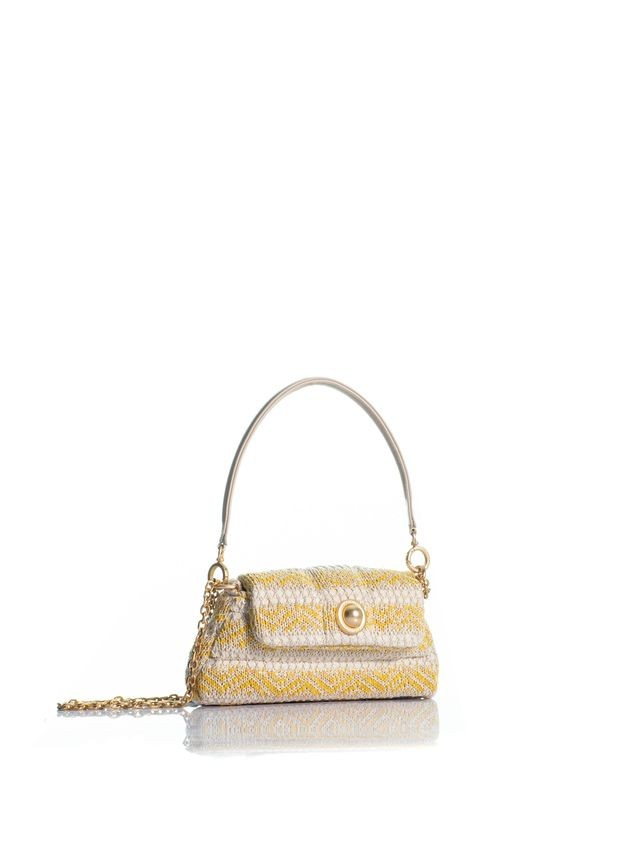 1KO0526-117 [KOORELOO] The Lilibet Small Ivory/Yellow Crochet #43202.1000.1003 (EU)