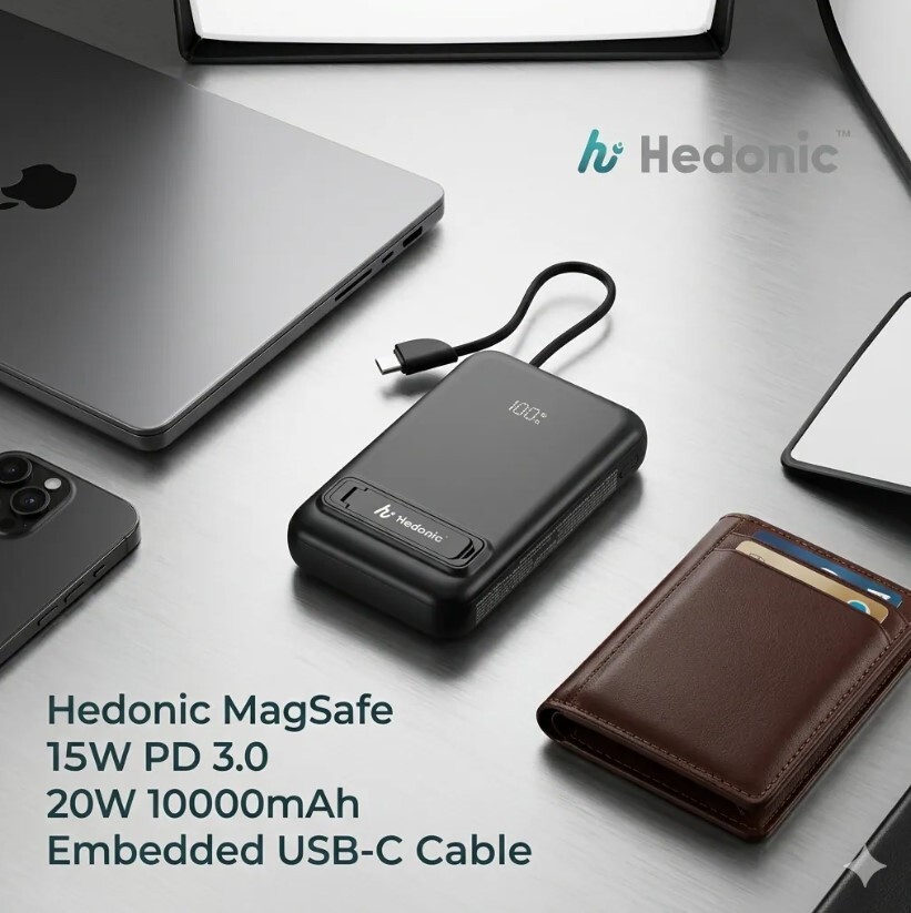 CCC 認證 (二維碼) MagSafe 15W + PD 20W 10000mAh自帶線支架行動電源 P721P,(81079/81080)