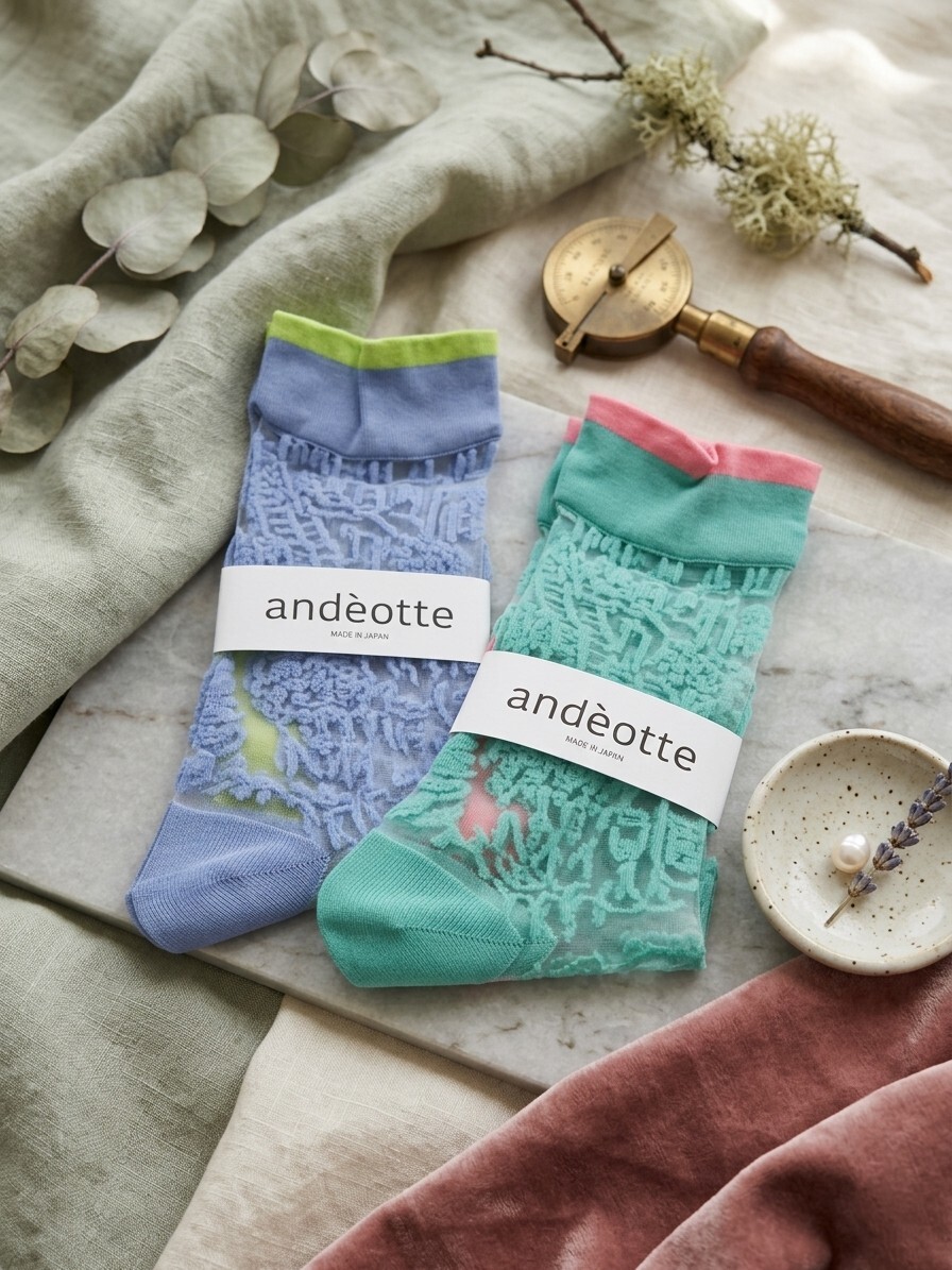 [andeotte] 輕薄透明襪子 (23-25 cm) 日本製造