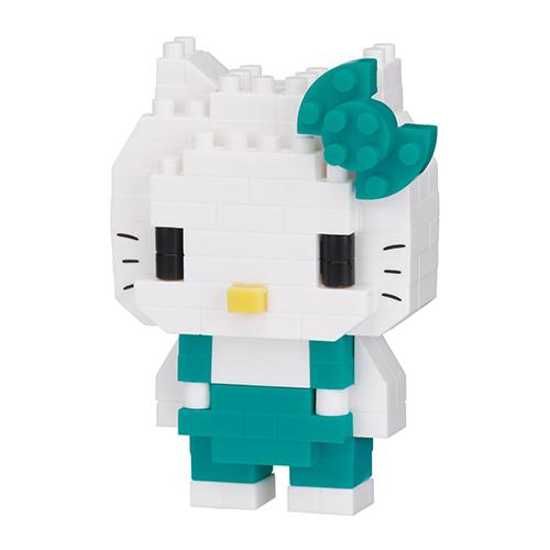 KAWADA Nanoblock 積木造型吊飾 NFG-23 HELLO KITTY(綠)
