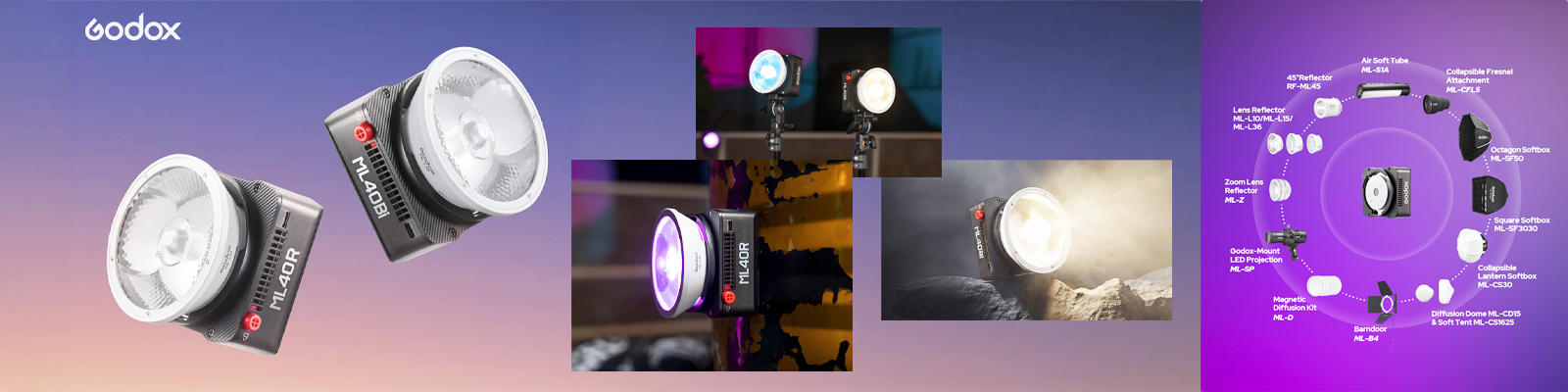 Godox ML40 Portable LED Light ( Bi-Color / RGB ) 神牛外拍專業補光燈 ( 雙色溫 / 全彩色 )