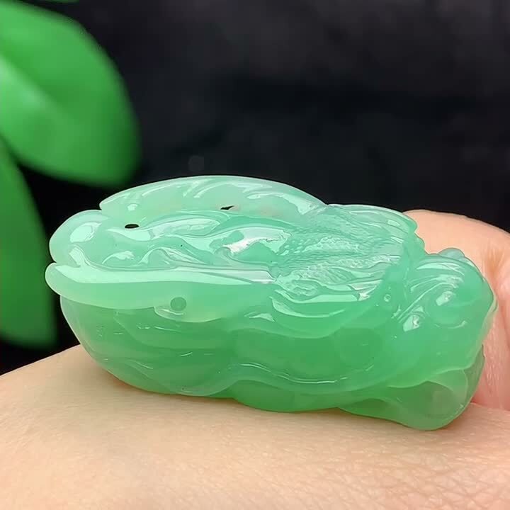 翡翠晴綠龍頭,天然翡翠A玉, 緬甸玉, Jade, Jadeite