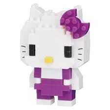 KAWADA Nanoblock 積木造型吊飾 NFG-25 HELLO KITTY(紫)